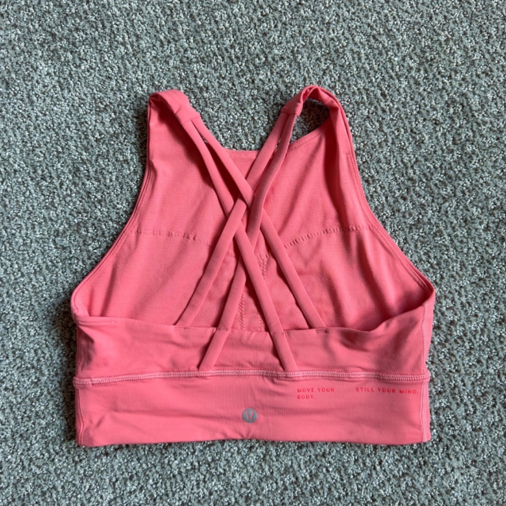 Lululemon Energy High-Neck Longline Bra in Raspberry Cream - Picture 5 of 7